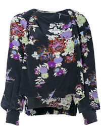 schwarze Bluse mit Blumenmuster von Isabel Marant