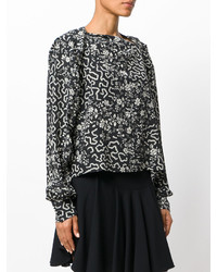 schwarze Bluse mit geometrischem Muster von Isabel Marant
