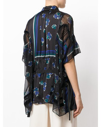 schwarze Bluse mit geometrischem Muster von Sacai