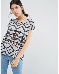 schwarze Bluse mit geometrischem Muster von Vero Moda