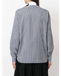 schwarze Bluse mit Knöpfen mit Vichy-Muster von N°21