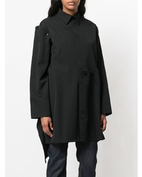 schwarze Bluse mit Knöpfen von Yohji Yamamoto