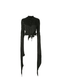 schwarze Bluse mit Knöpfen von Dalood