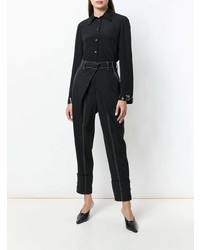 schwarze Bluse mit Knöpfen von Derek Lam