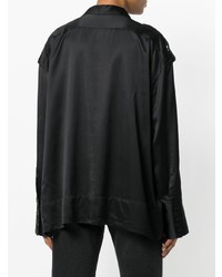 schwarze Bluse mit Knöpfen von Maison Flaneur