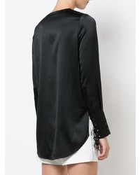 schwarze Bluse mit Knöpfen von Thomas Wylde