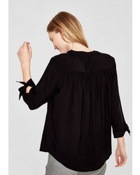 schwarze Bluse mit Knöpfen von S.OLIVER RED LABEL