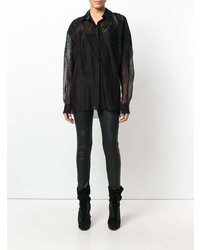 schwarze Bluse mit Knöpfen von Alexandre Vauthier