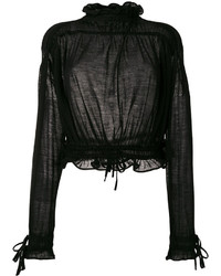 schwarze Bluse mit Rüschen von 3.1 Phillip Lim