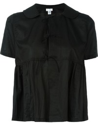 schwarze Bluse mit Rüschen von Comme des Garcons