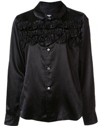 schwarze Bluse mit Rüschen von Comme des Garcons