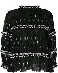 schwarze Bluse mit Rüschen von Etoile Isabel Marant