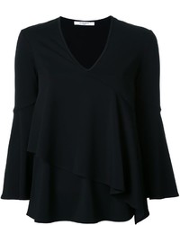 schwarze Bluse mit Rüschen von Givenchy