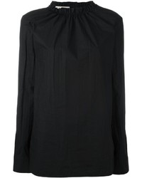 schwarze Bluse mit Rüschen von Marni