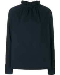 schwarze Bluse mit Rüschen von MSGM