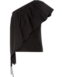 schwarze Bluse mit Rüschen von Rosie Assoulin