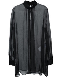 schwarze Bluse von Alexander McQueen