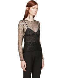 schwarze Bluse von Saint Laurent