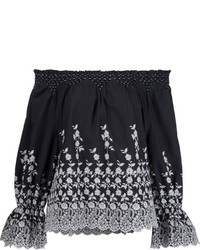 schwarze Bluse von Ulla Johnson
