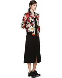 schwarze Bomberjacke mit Blumenmuster von Dolce & Gabbana