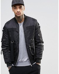 schwarze Bomberjacke von Asos