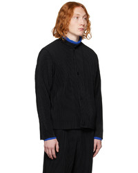 schwarze Bomberjacke von Homme Plissé Issey Miyake