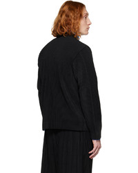 schwarze Bomberjacke von Homme Plissé Issey Miyake