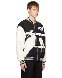 schwarze Bomberjacke von Feng Chen Wang