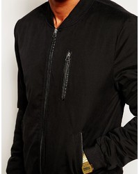 schwarze Bomberjacke von Asos