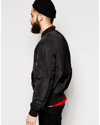 schwarze Bomberjacke von Asos