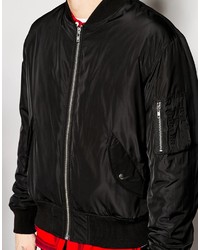 schwarze Bomberjacke von Asos