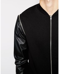 schwarze Bomberjacke von Asos