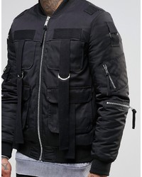 schwarze Bomberjacke von Asos