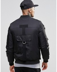 schwarze Bomberjacke von Asos