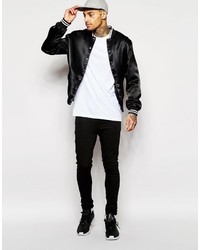 schwarze Bomberjacke von Asos