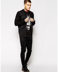 schwarze Bomberjacke von Asos