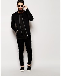 schwarze Bomberjacke von Asos