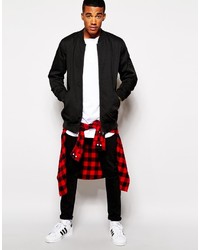 schwarze Bomberjacke von Asos