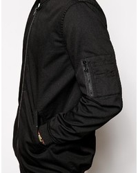 schwarze Bomberjacke von Asos