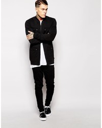 schwarze Bomberjacke von Asos