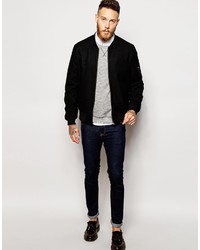 schwarze Bomberjacke von Asos