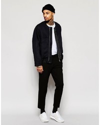 schwarze Bomberjacke von Asos