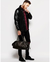 schwarze Bomberjacke von Asos