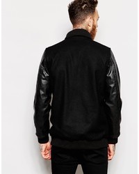 schwarze Bomberjacke von Asos