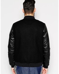 schwarze Bomberjacke von Asos