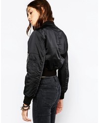 schwarze Bomberjacke von Asos