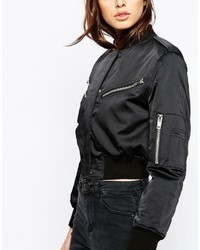 schwarze Bomberjacke von Asos