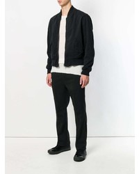 schwarze Bomberjacke von Ann Demeulemeester Blanche