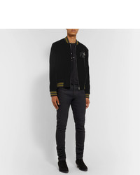 schwarze Bomberjacke von Saint Laurent