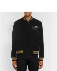 schwarze Bomberjacke von Saint Laurent